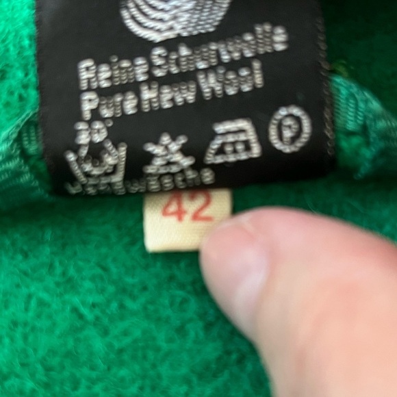 Original Boos 100% New Wool Kelly Green Button Up Cardigan Jacket Euro 42 US 8 - Picture 12 of 15